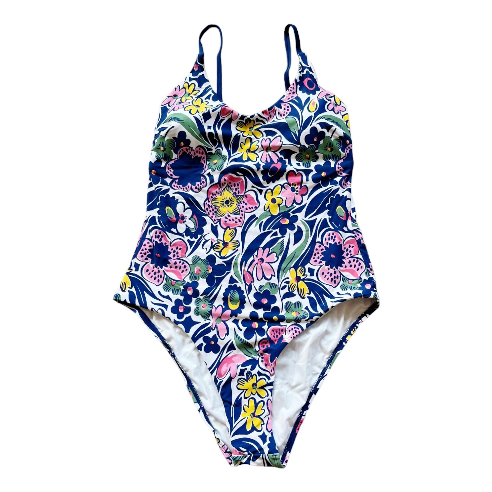 Roberta Roller Rabbit Navy Floral One-Piece Swimsuit With Pink & Yellow Accents